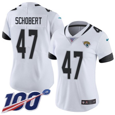 Nike Jacksonville Jaguars #47 Joe Schobert White Women's Stitched NFL 100th Season Vapor Untouchable Limited Jersey